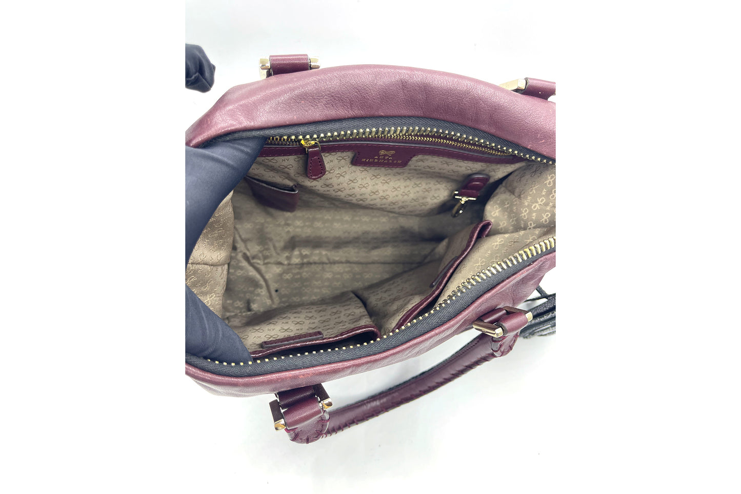 Anya Hindmarch Burgundy Leather Handbag