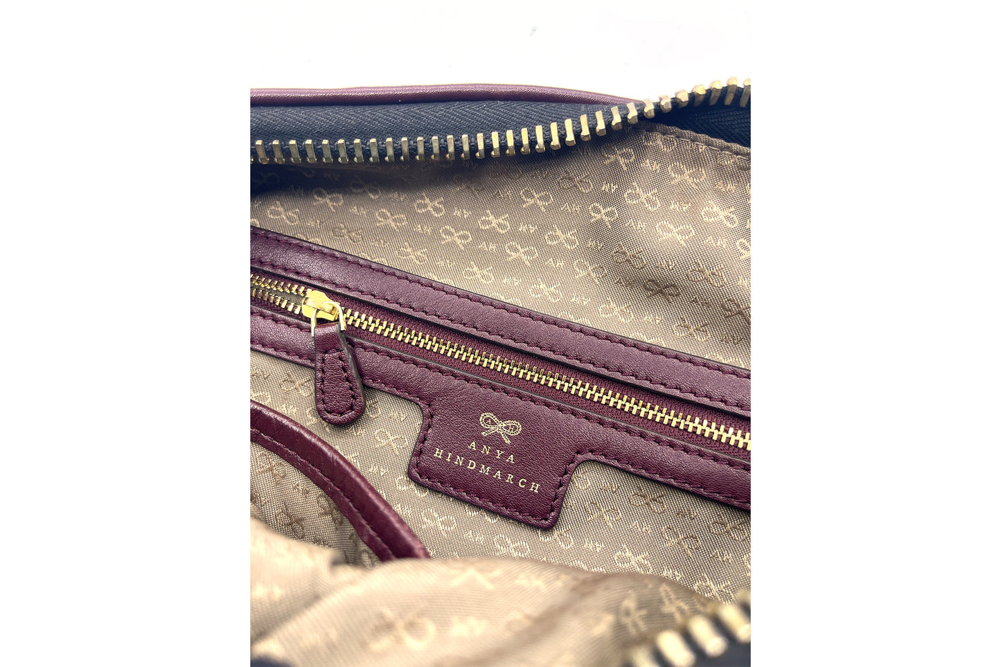 Anya Hindmarch Burgundy Leather Handbag