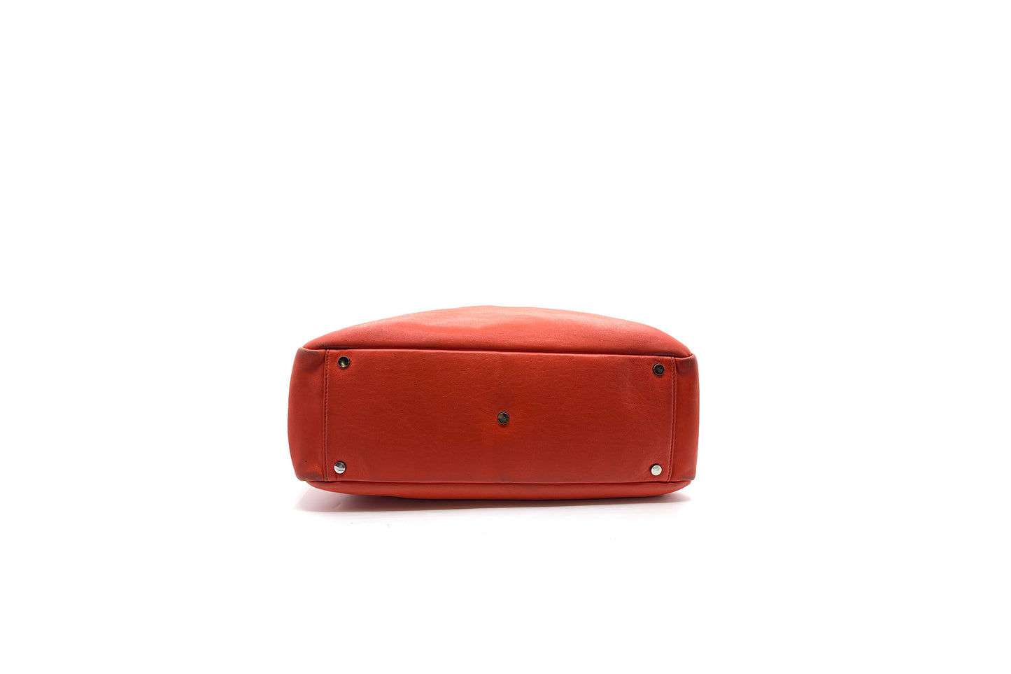Calvin Klein Orange Calf Leather Boston Bag