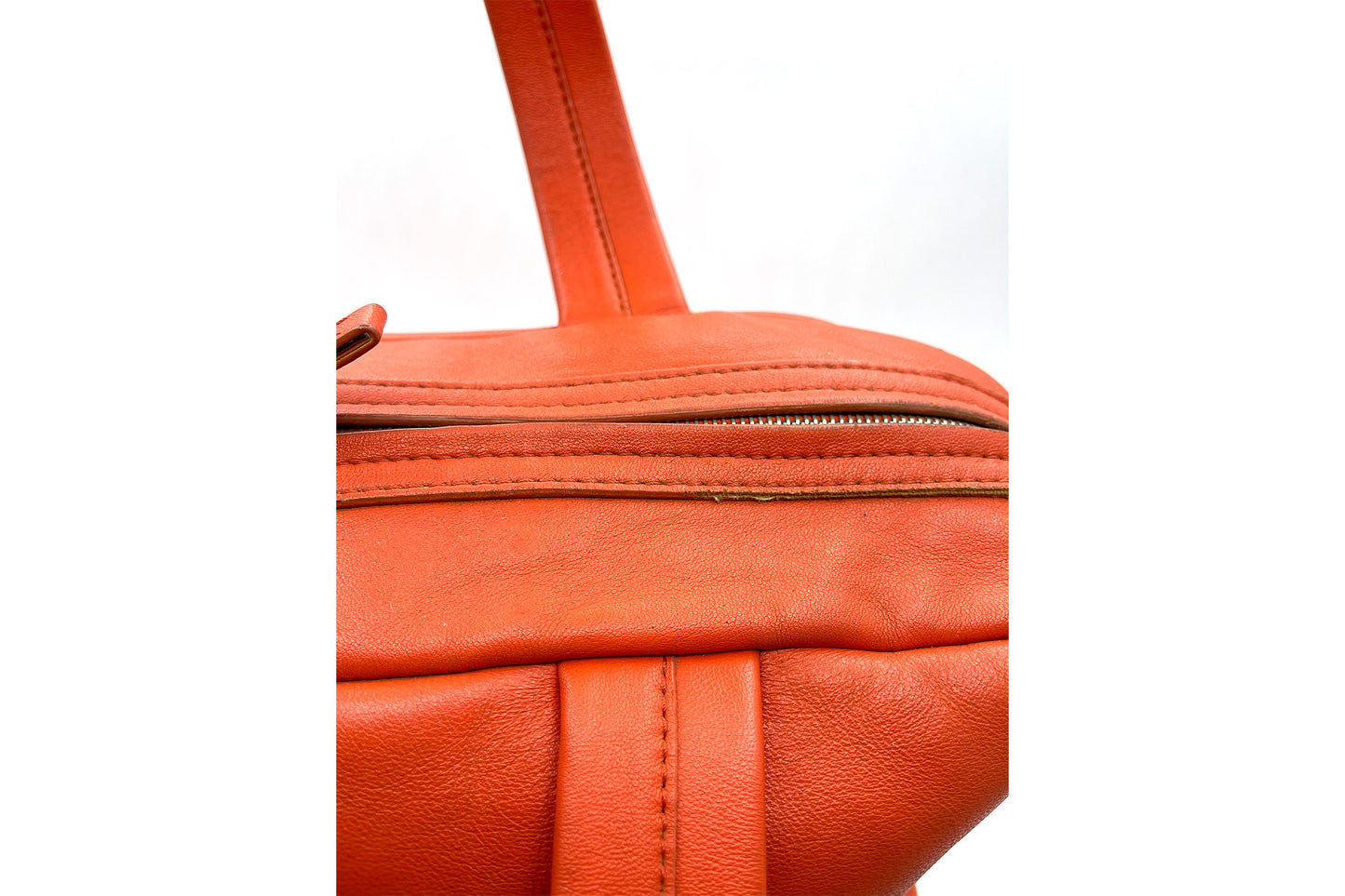 Calvin Klein Orange Calf Leather Boston Bag