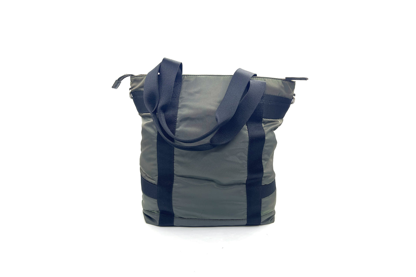 Calvin Klein Green Nylon Black Trim Tote Bag