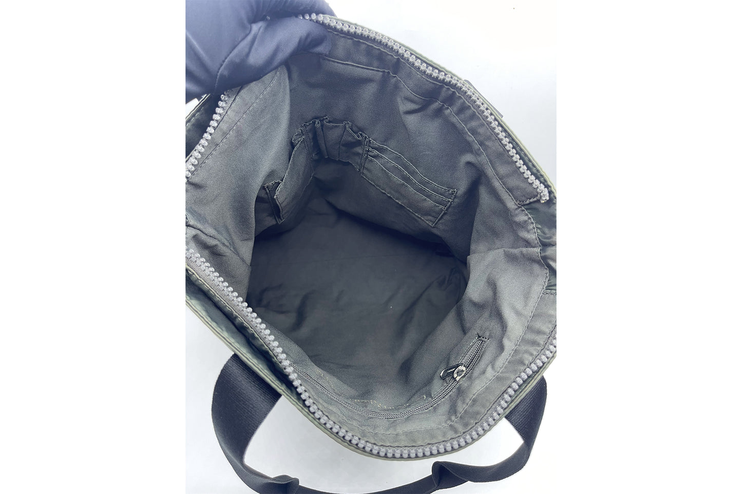 Calvin Klein Green Nylon Black Trim Tote Bag