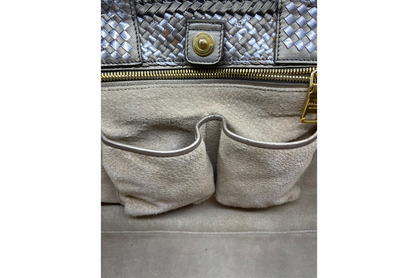 Prada Madras Large Silver and Gold BN2113