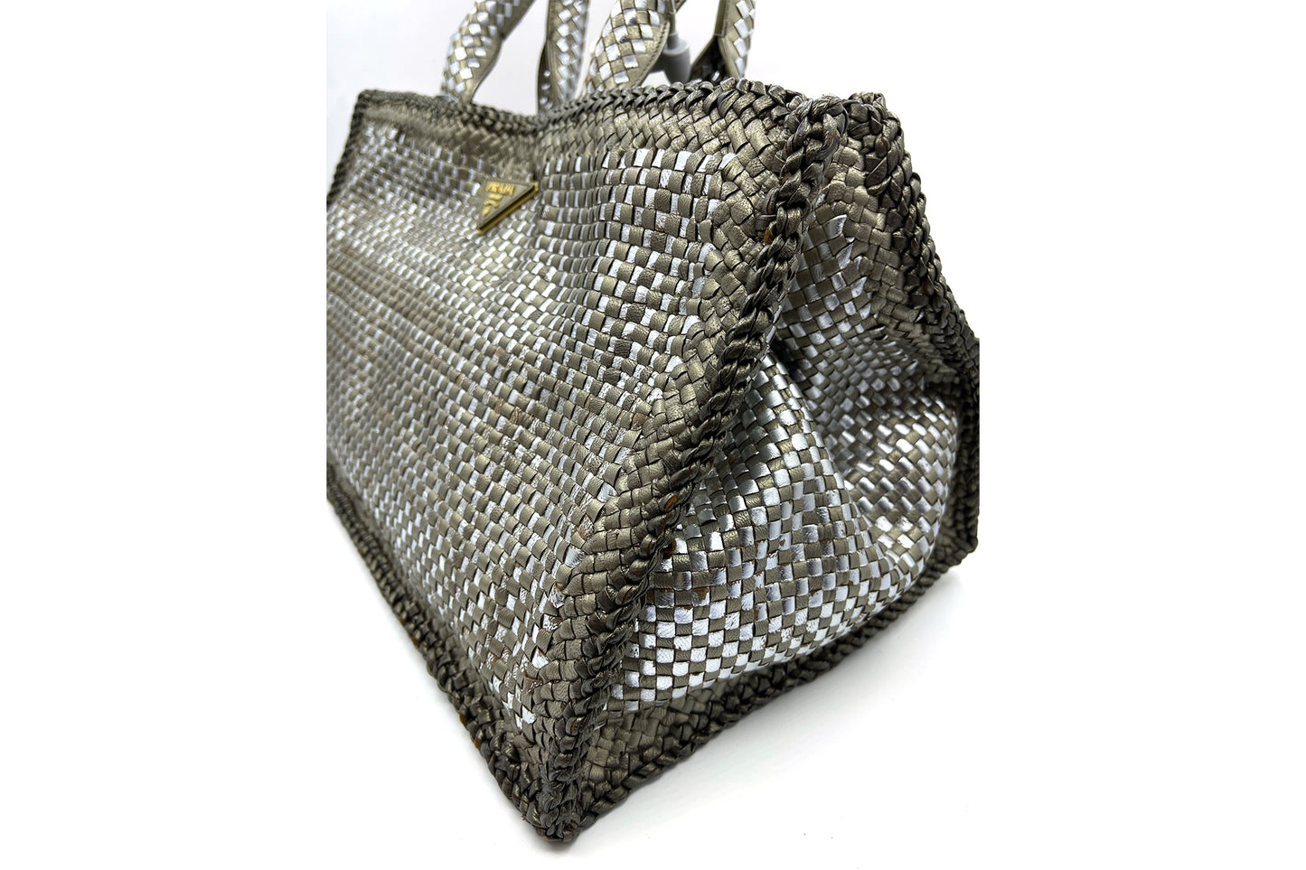 Prada Madras Large Silver and Gold BN2113
