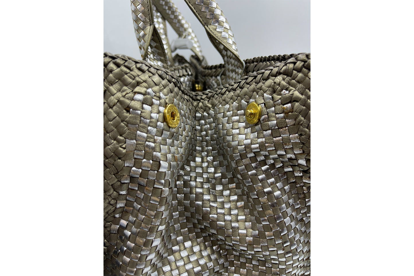 Prada Madras Large Silver and Gold BN2113