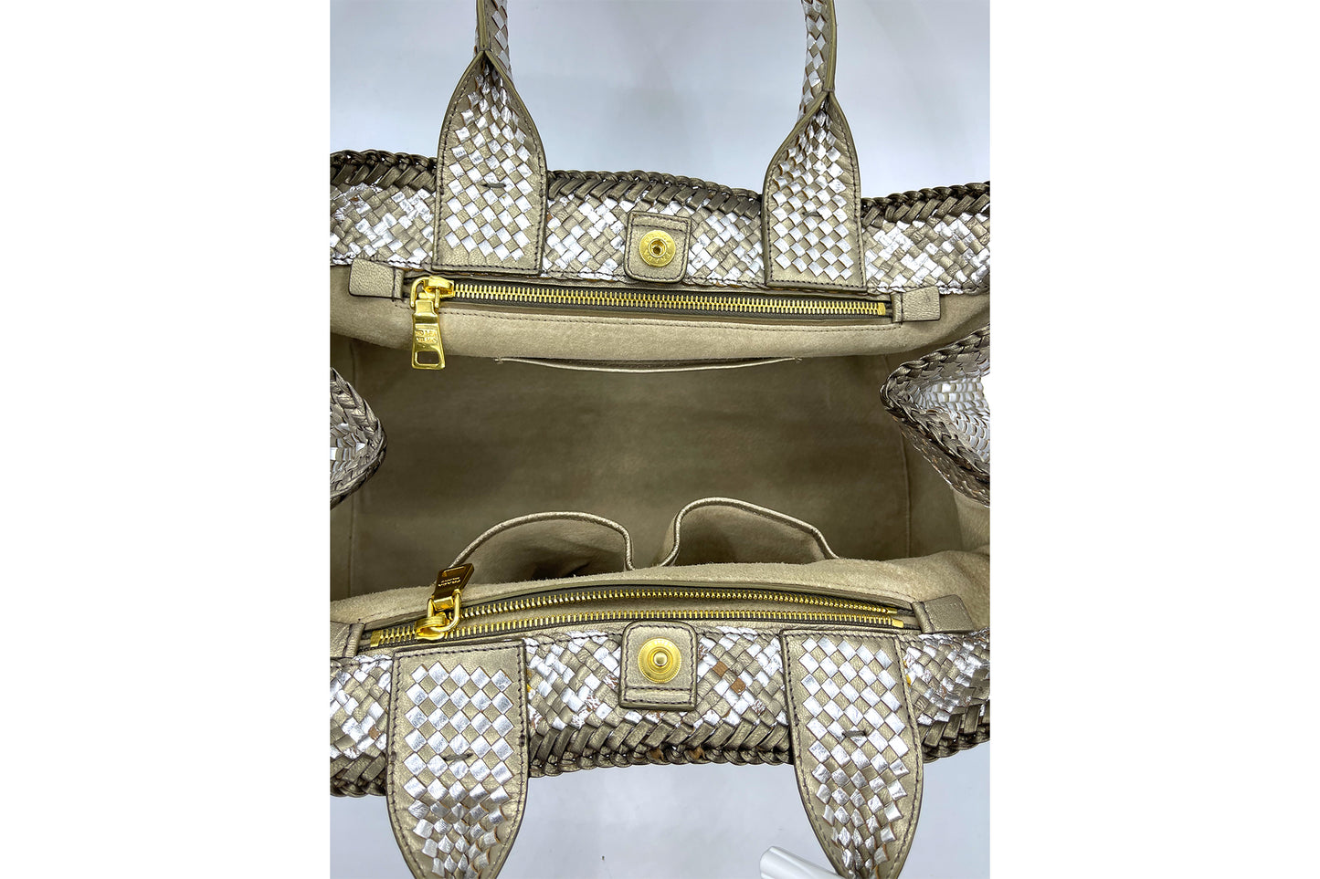 Prada Madras Large Silver and Gold BN2113