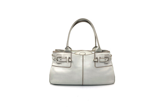 Tod's Cream White Lambskin Shoulder Bag