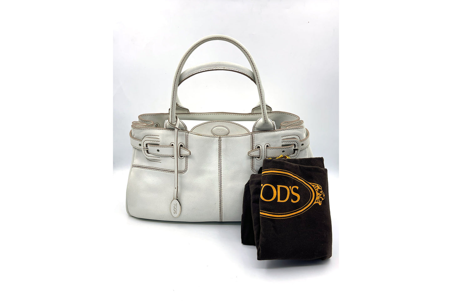 Tod's Cream White Lambskin Shoulder Bag