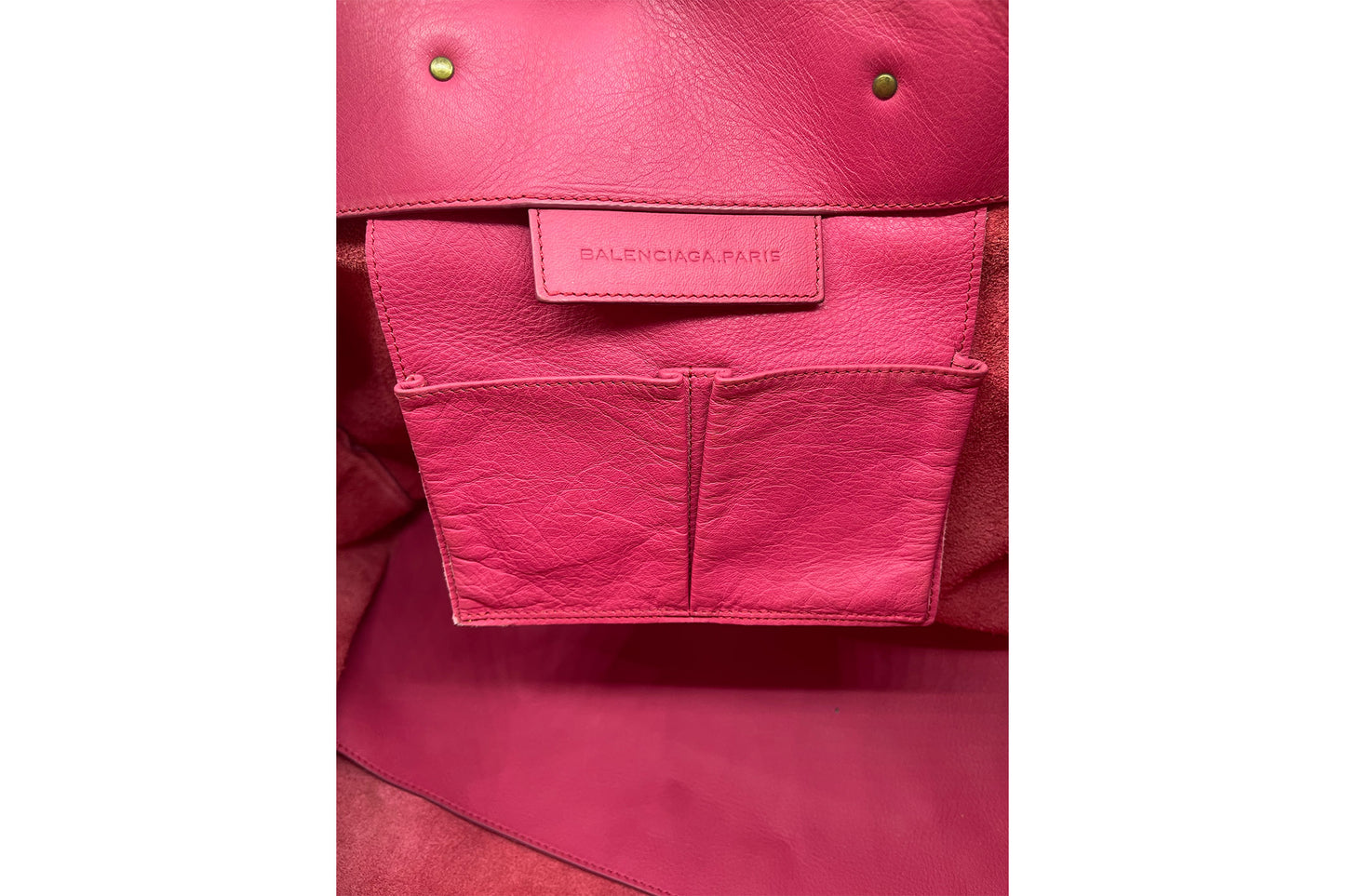 Balenciaga Holiday A4 Fuchsia Leather Tote