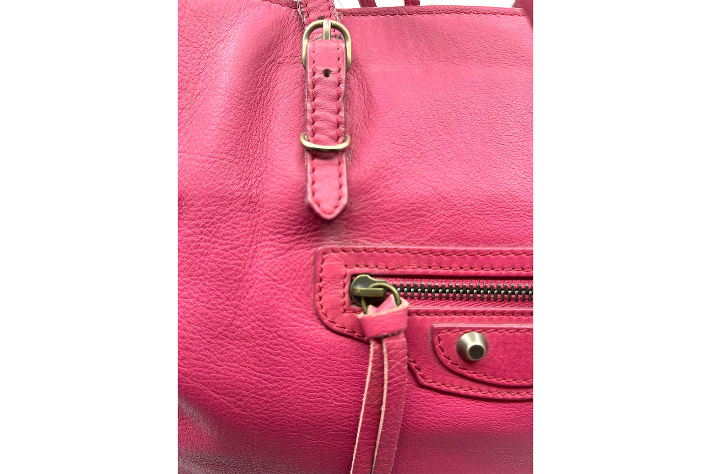 Balenciaga Holiday A4 Fuchsia Leather Tote