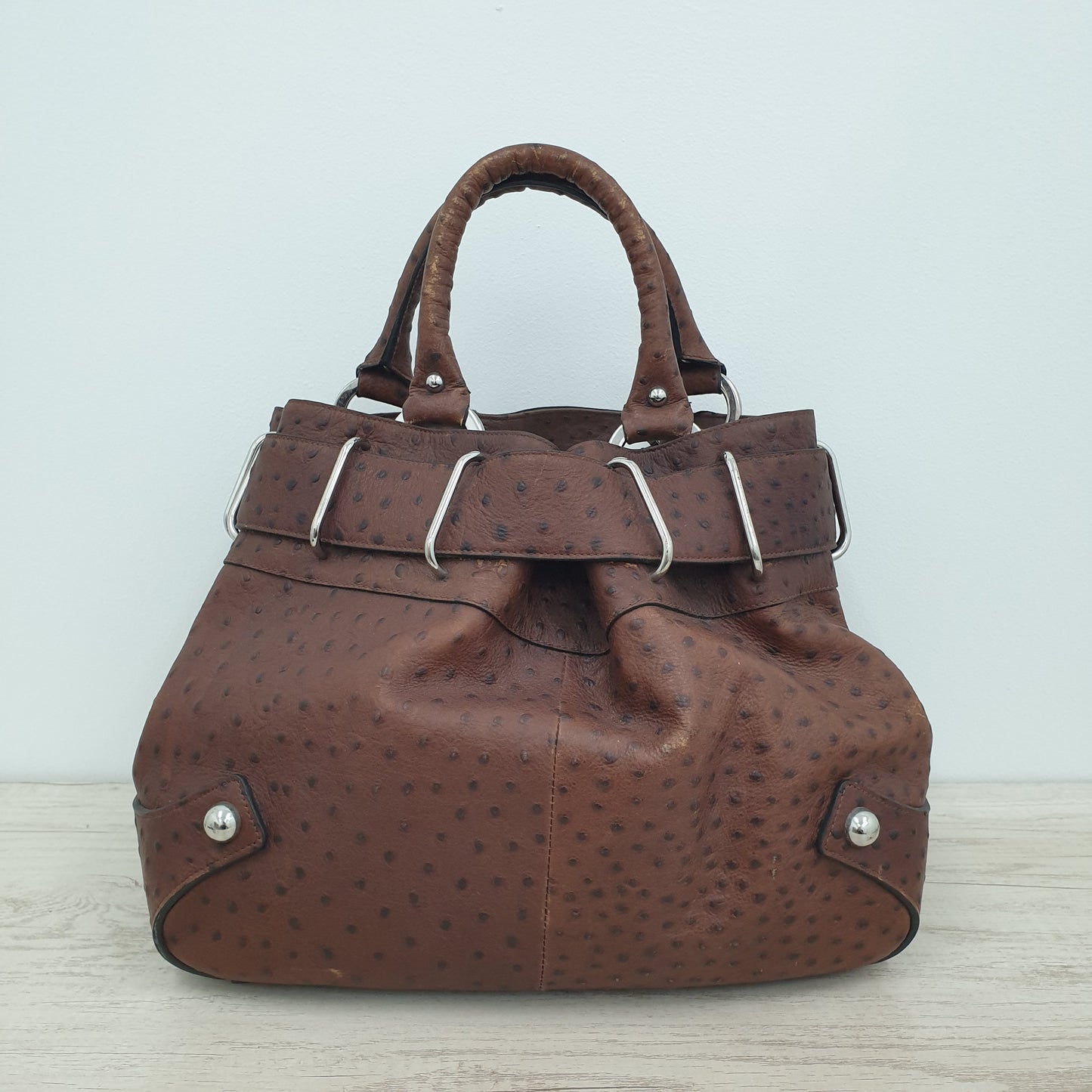 Karen Millen Brown Ostrich Embossed