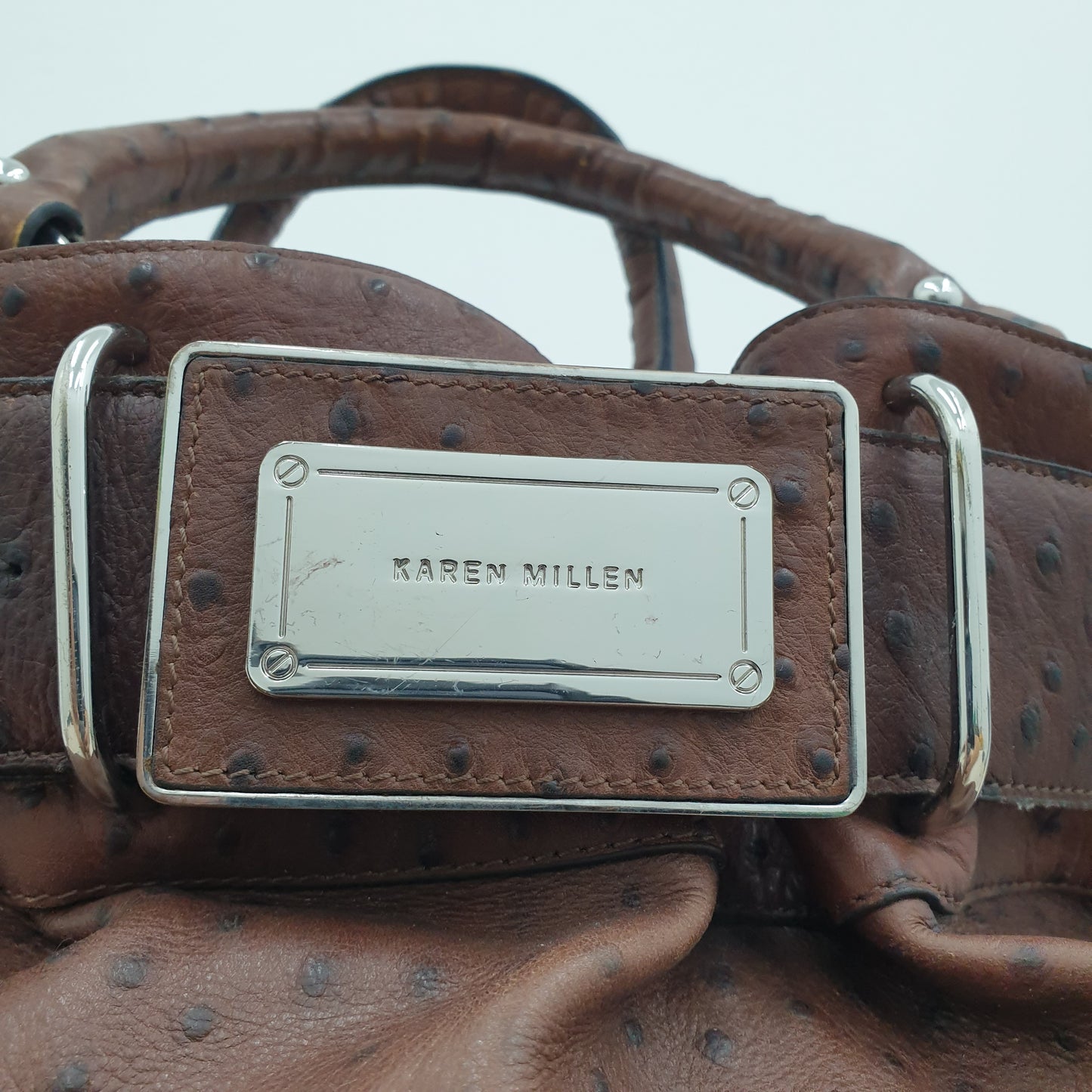 Karen Millen Brown Ostrich Embossed