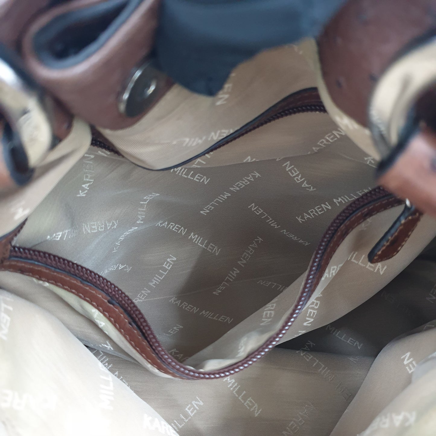 Karen Millen Brown Ostrich Embossed