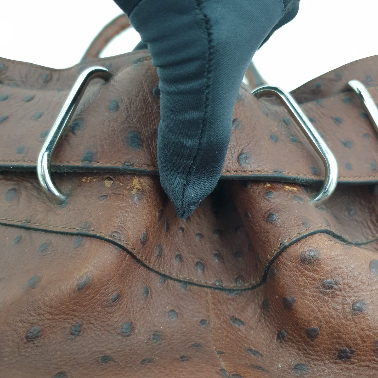 Karen Millen Brown Ostrich Embossed