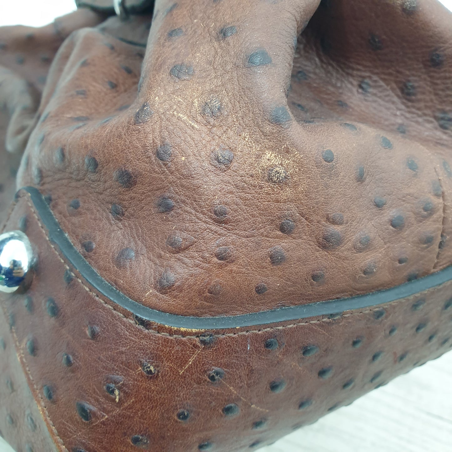 Karen Millen Brown Ostrich Embossed