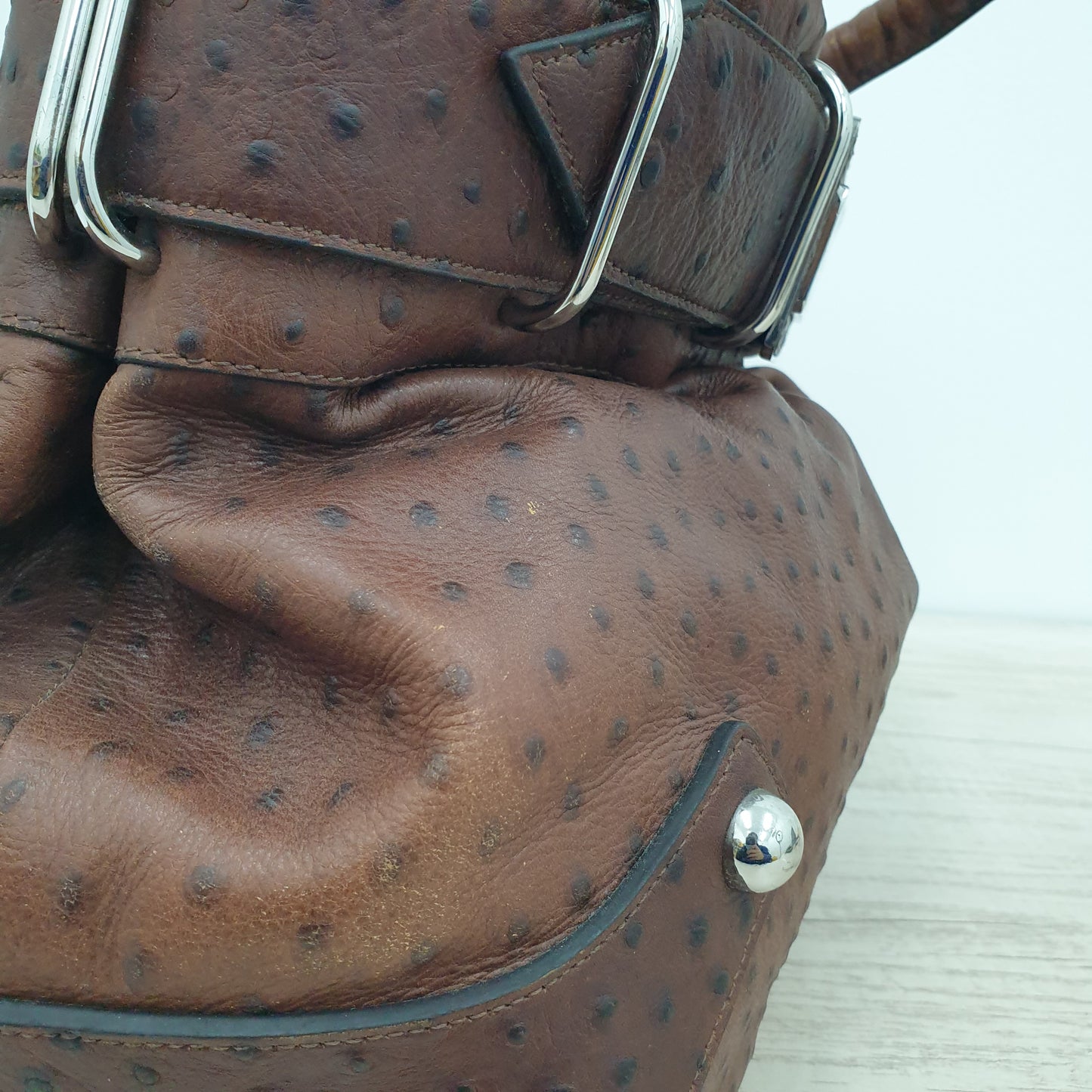 Karen Millen Brown Ostrich Embossed