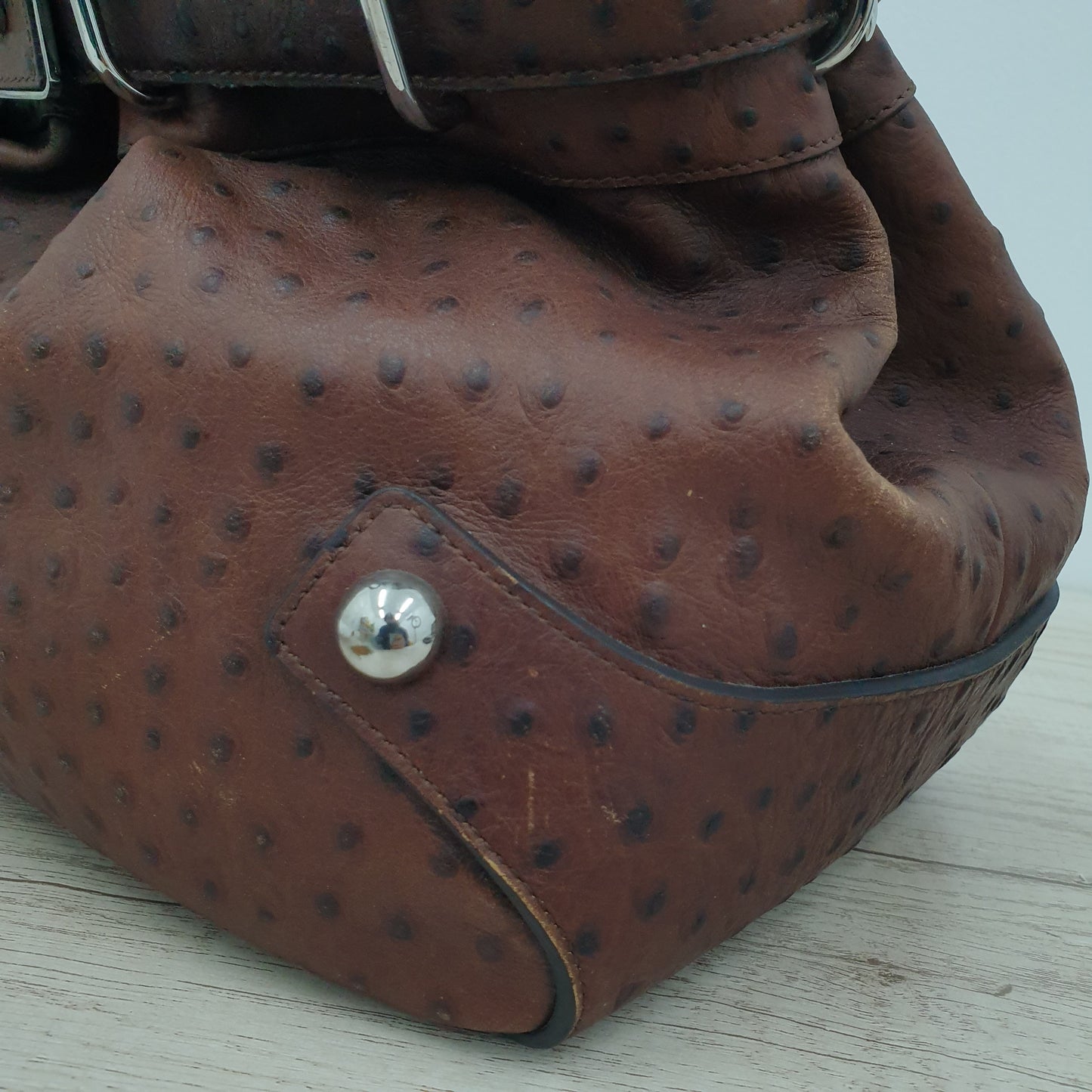 Karen Millen Brown Ostrich Embossed
