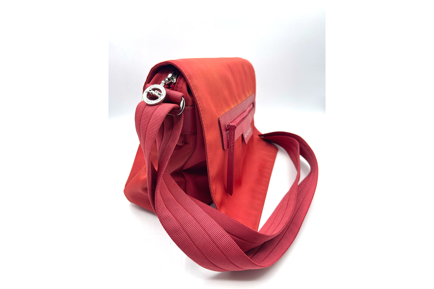 Longchamp Neo Red Nylon Crossbody Bag