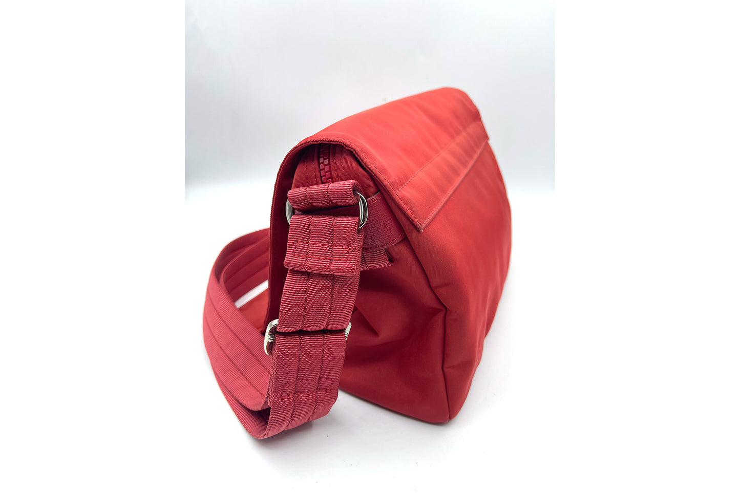 Longchamp Neo Red Nylon Crossbody Bag