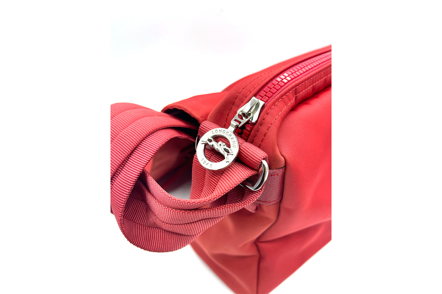 Longchamp Neo Red Nylon Crossbody Bag
