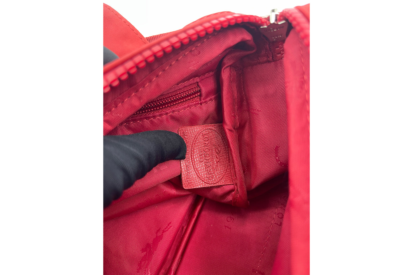 Longchamp Neo Red Nylon Crossbody Bag