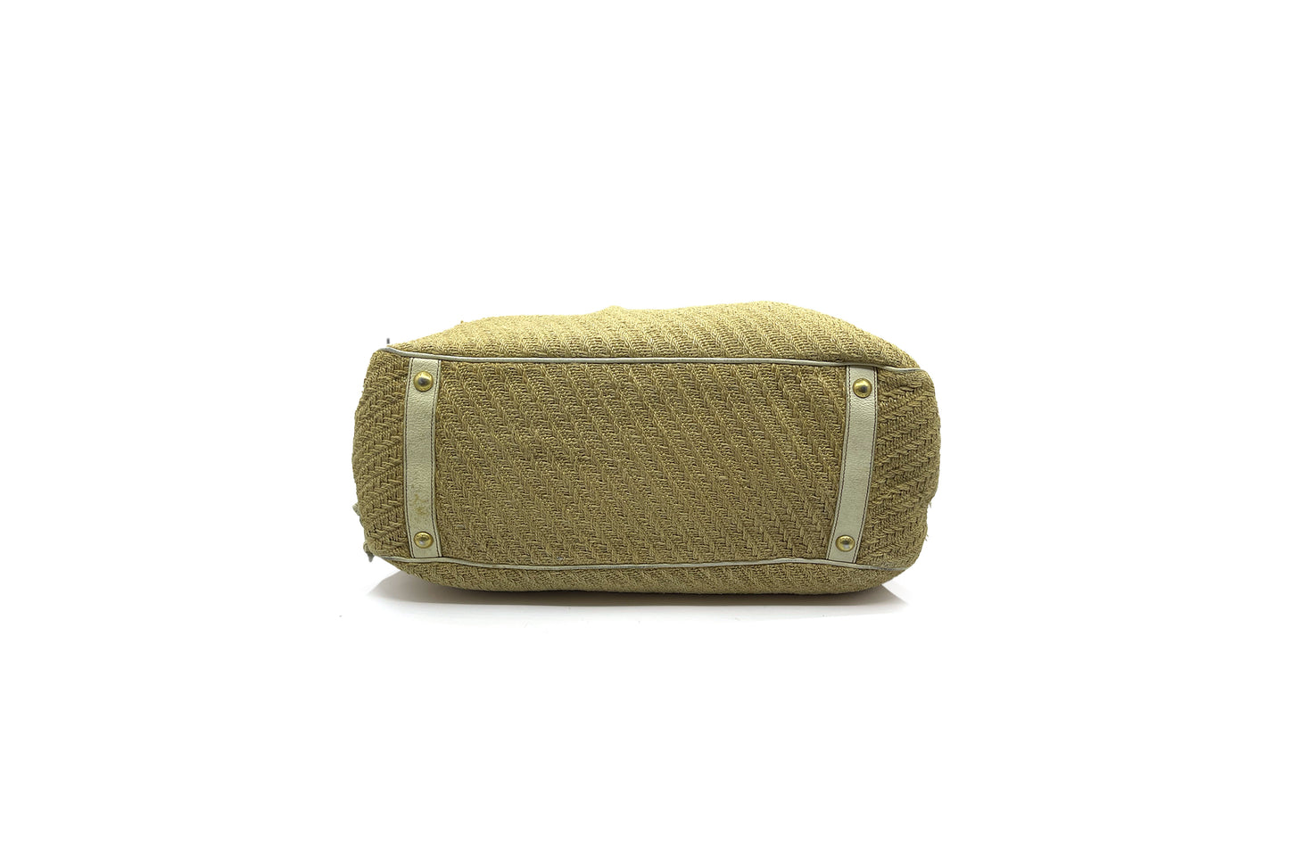 Prada Fabric Brown White Carry Bag