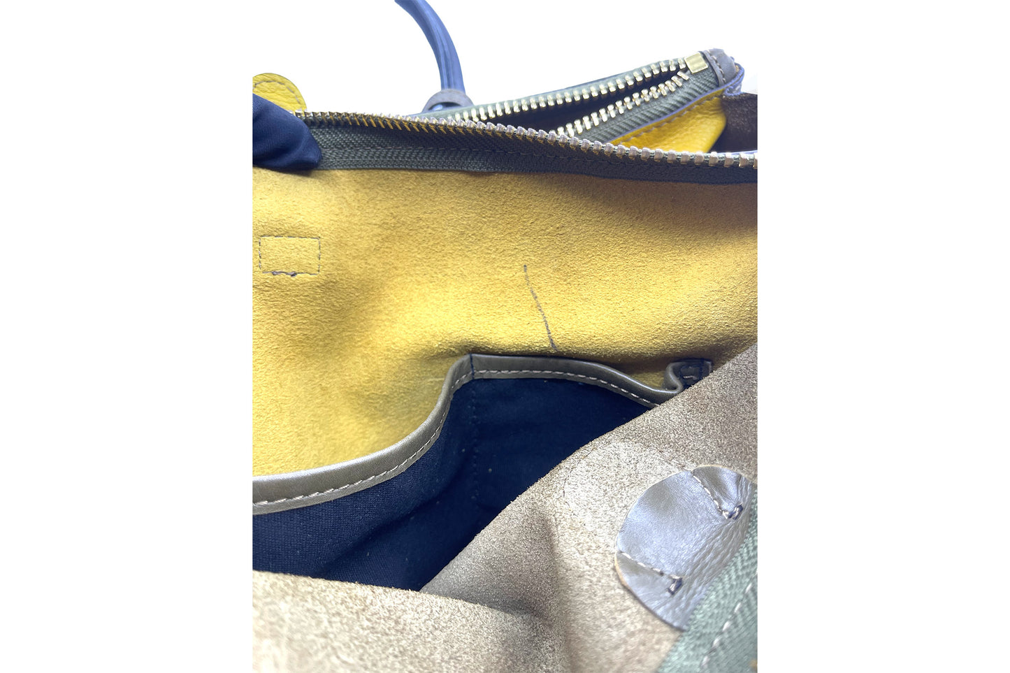 Rabeanco Olive Leather Double Zip Shoulder Bag