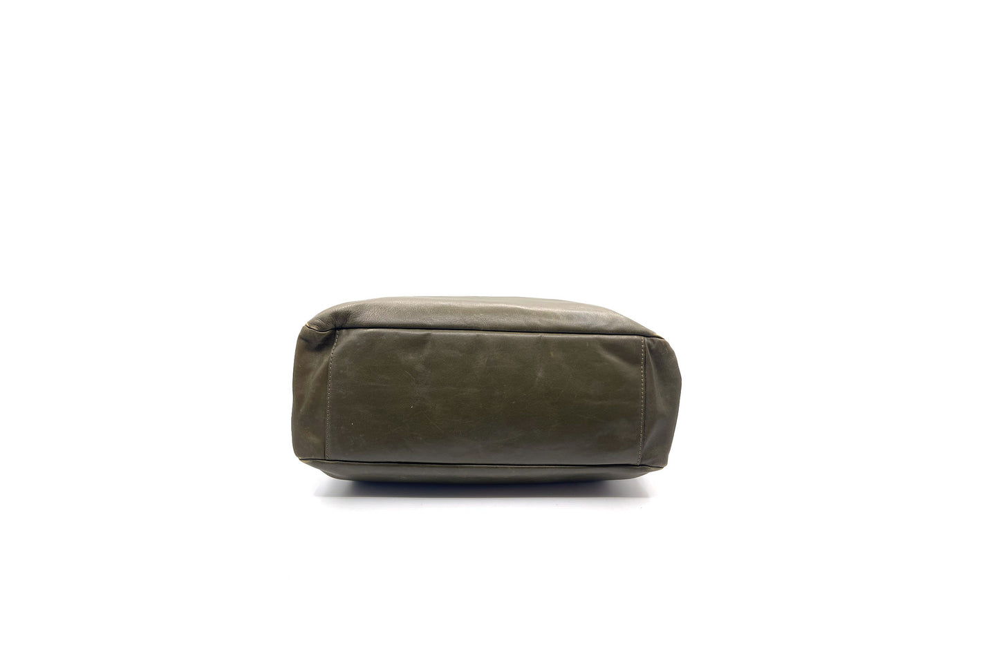 Rabeanco Olive Leather Double Zip Shoulder Bag