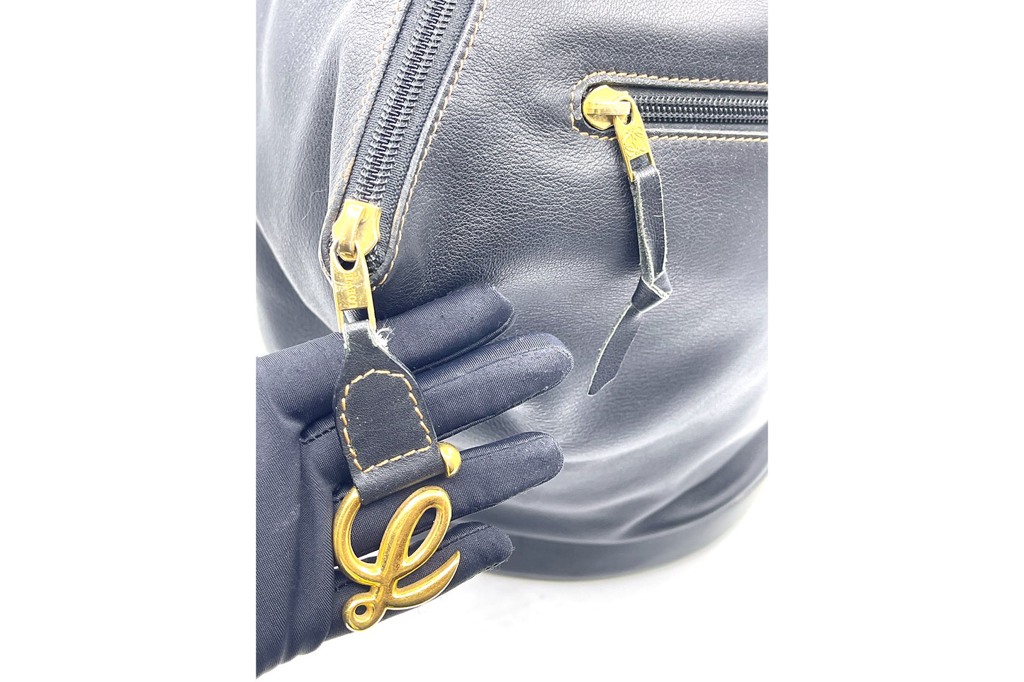 Loewe Black Leather Cross Shoulder Bag