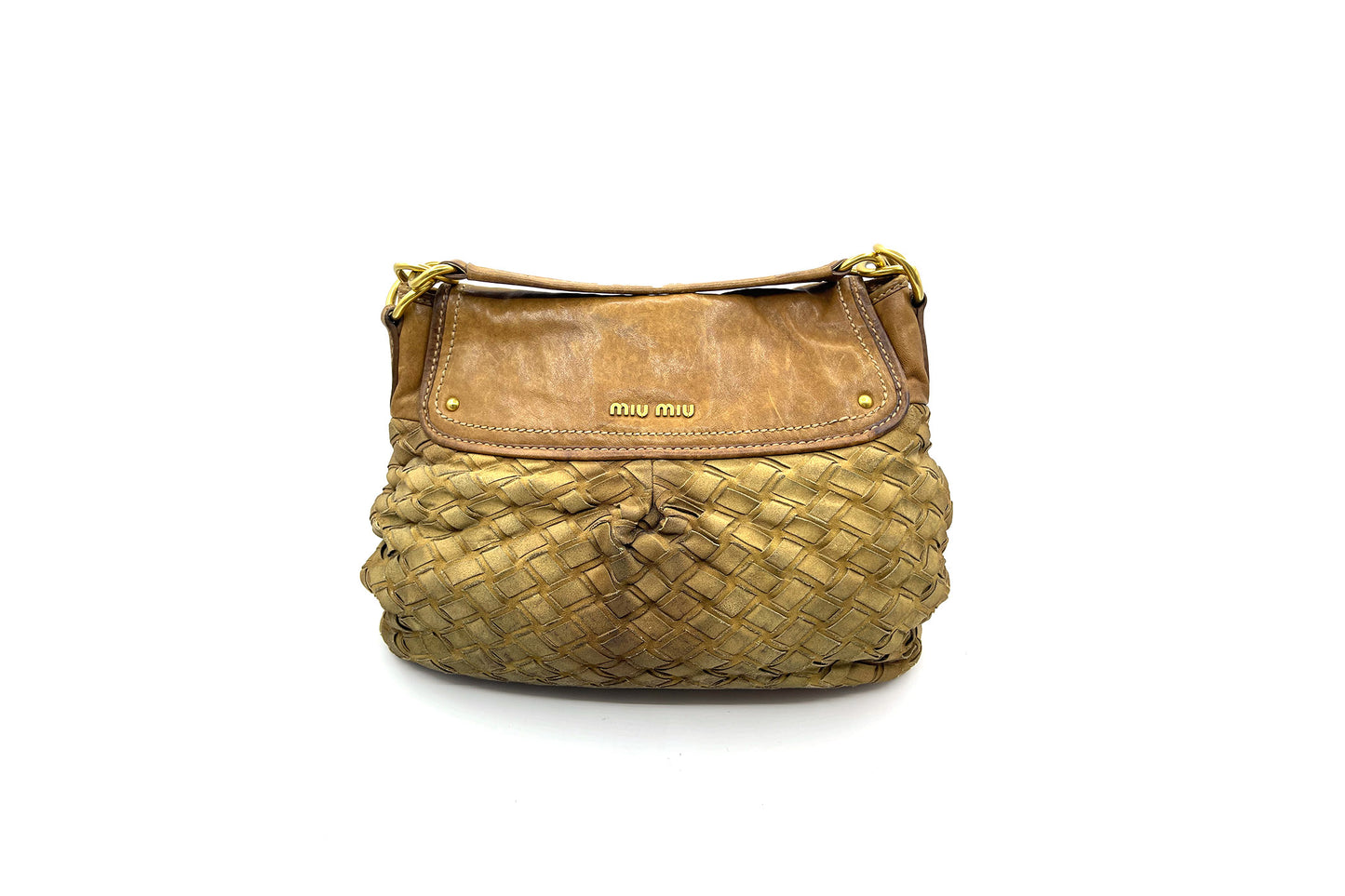 Miu Miu Brown Pleated Bag