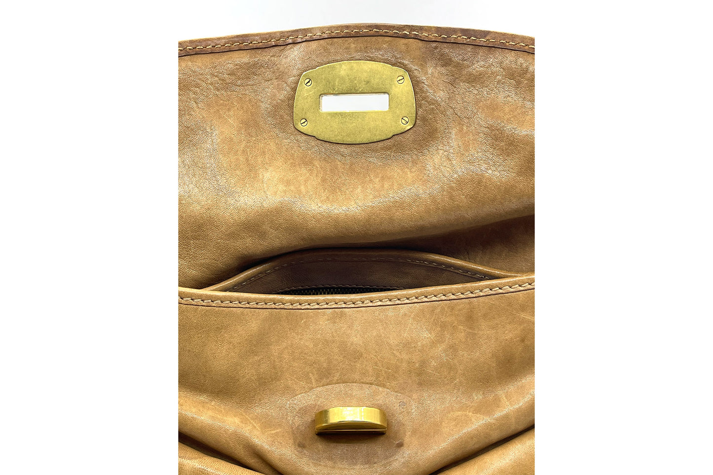 Miu Miu Brown Pleated Bag