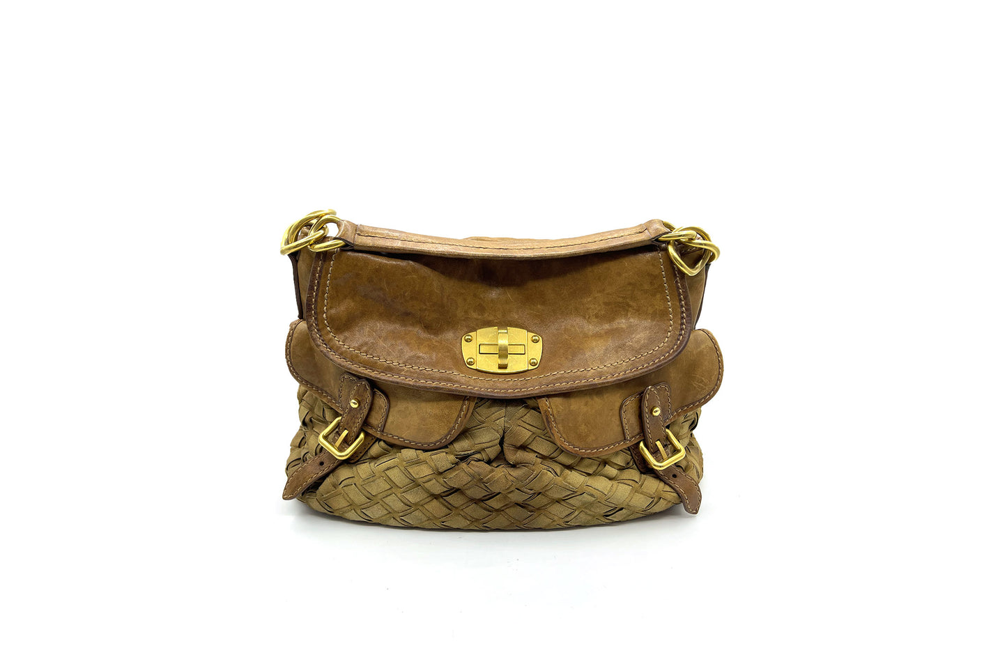 Miu Miu Brown Pleated Bag