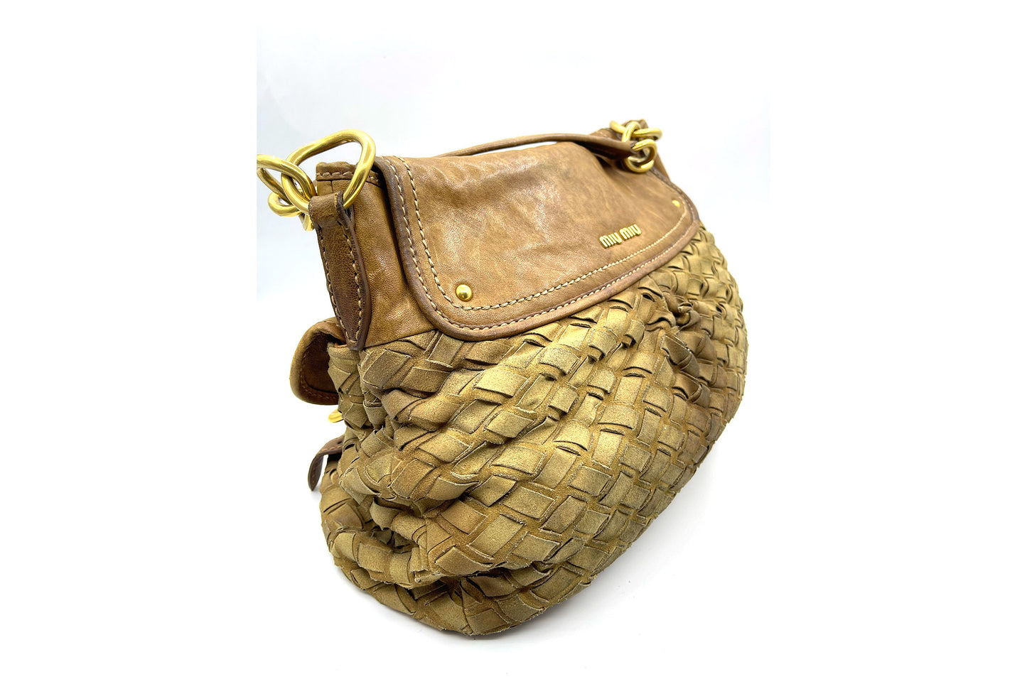 Miu Miu Brown Pleated Bag