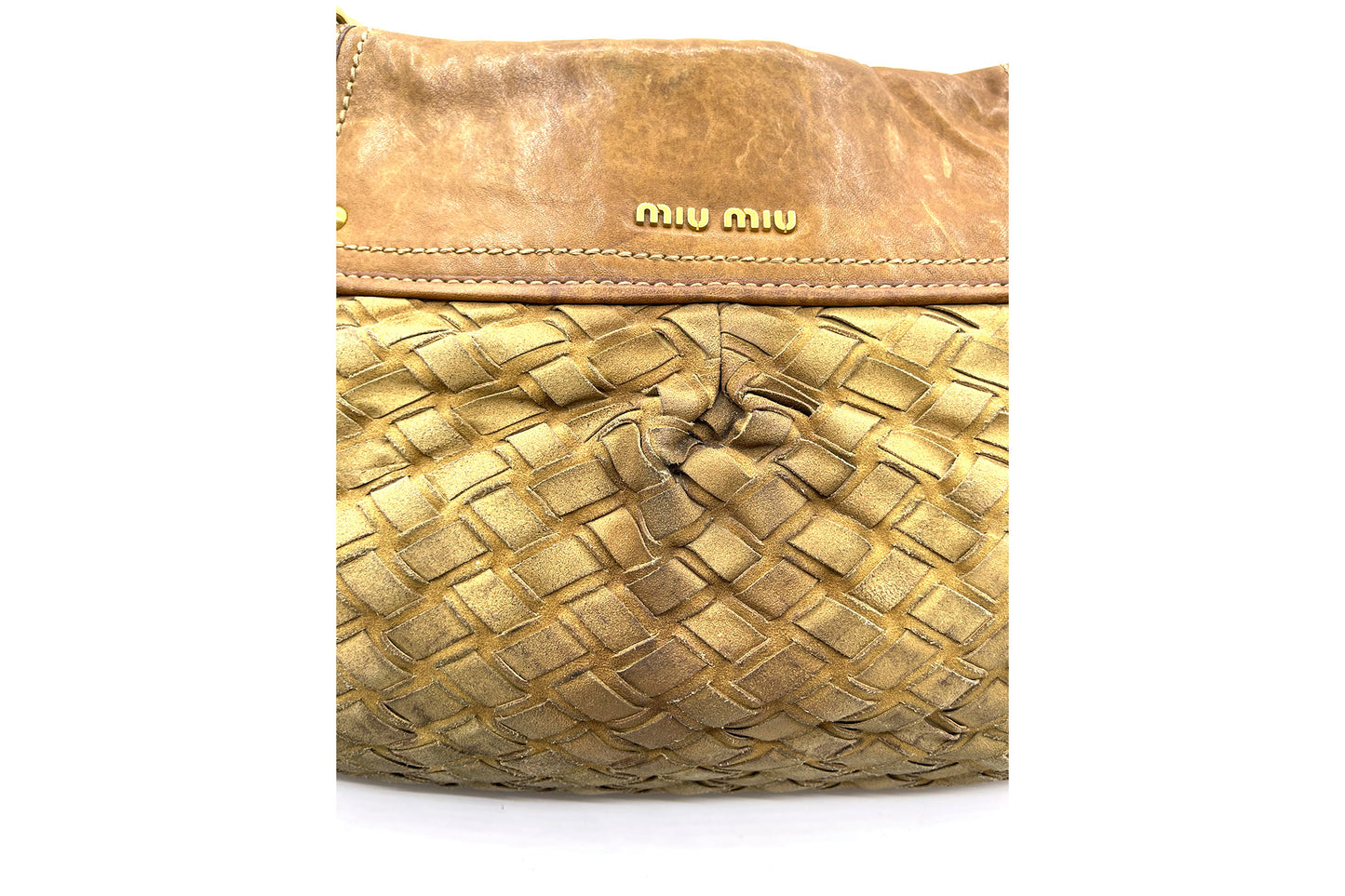 Miu Miu Brown Pleated Bag