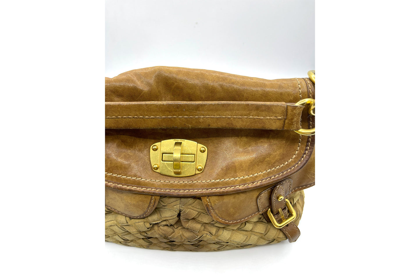 Miu Miu Brown Pleated Bag