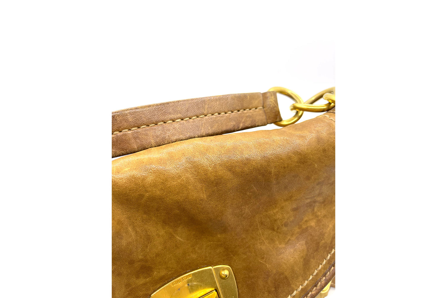 Miu Miu Brown Pleated Bag