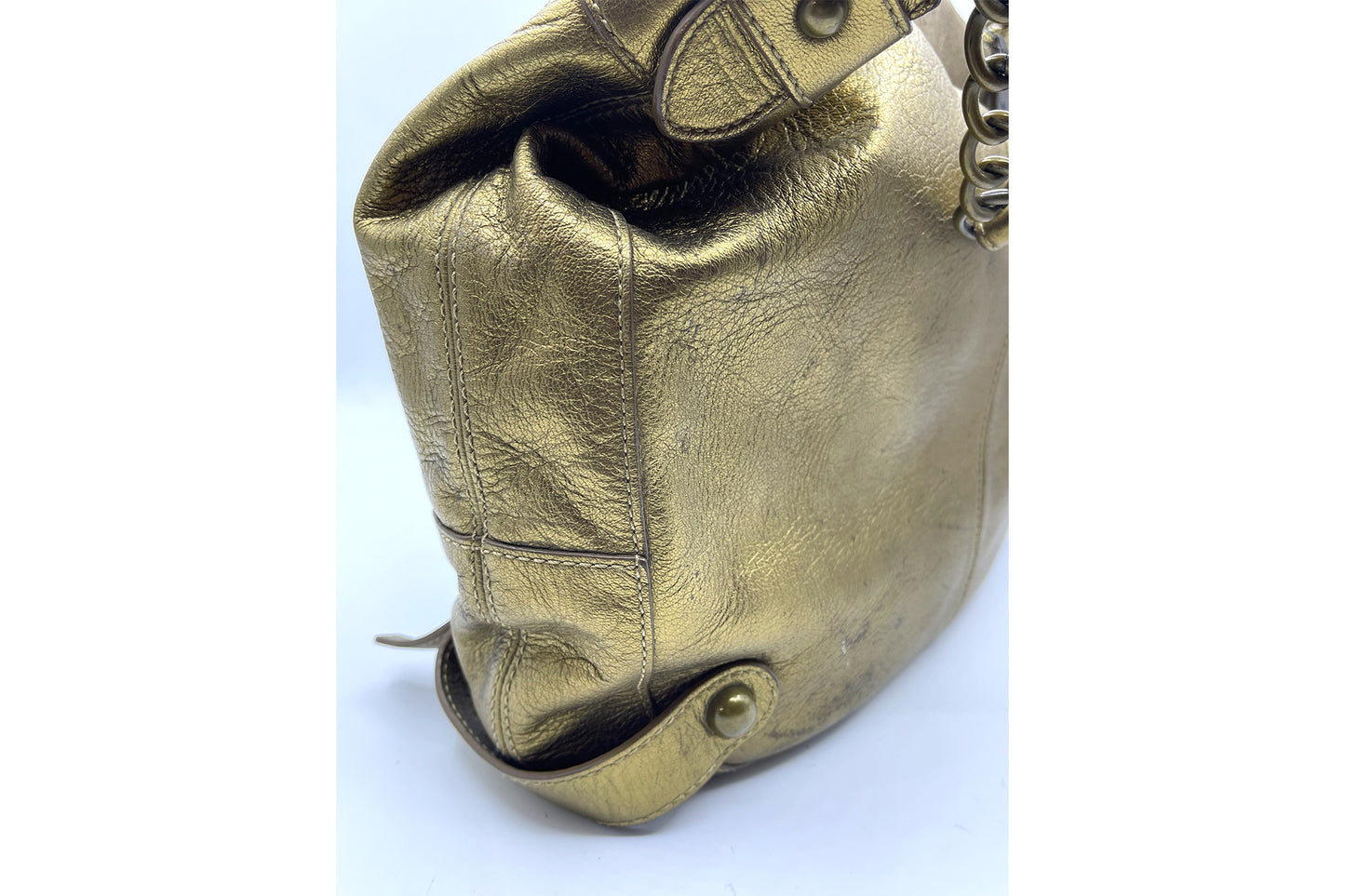 Burberry Blue Label Metallic Gold Large