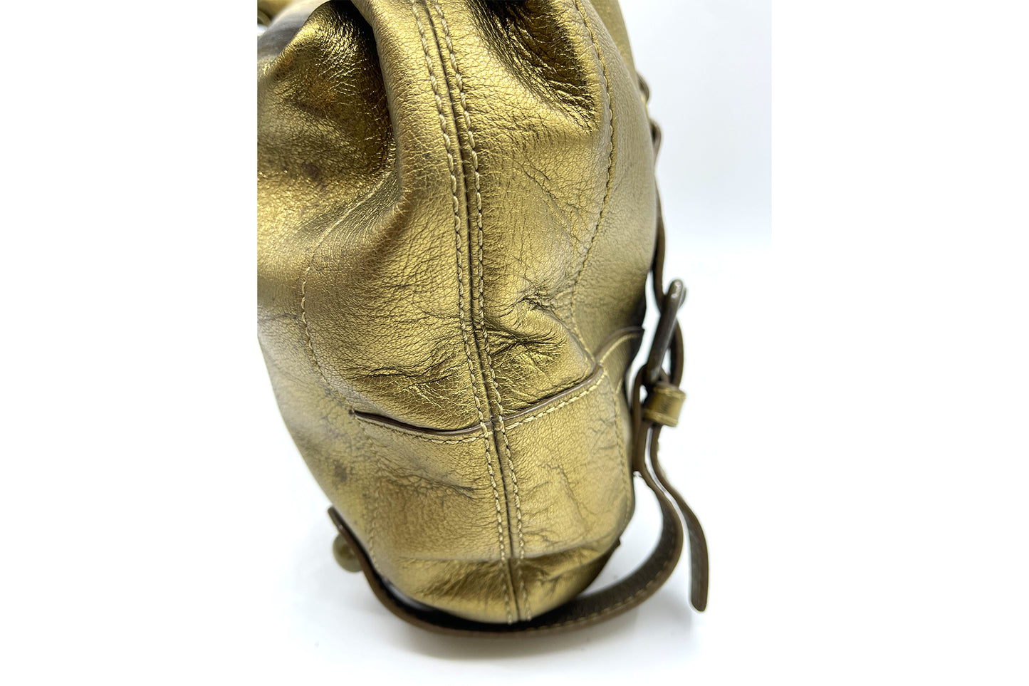 Burberry Blue Label Metallic Gold Large