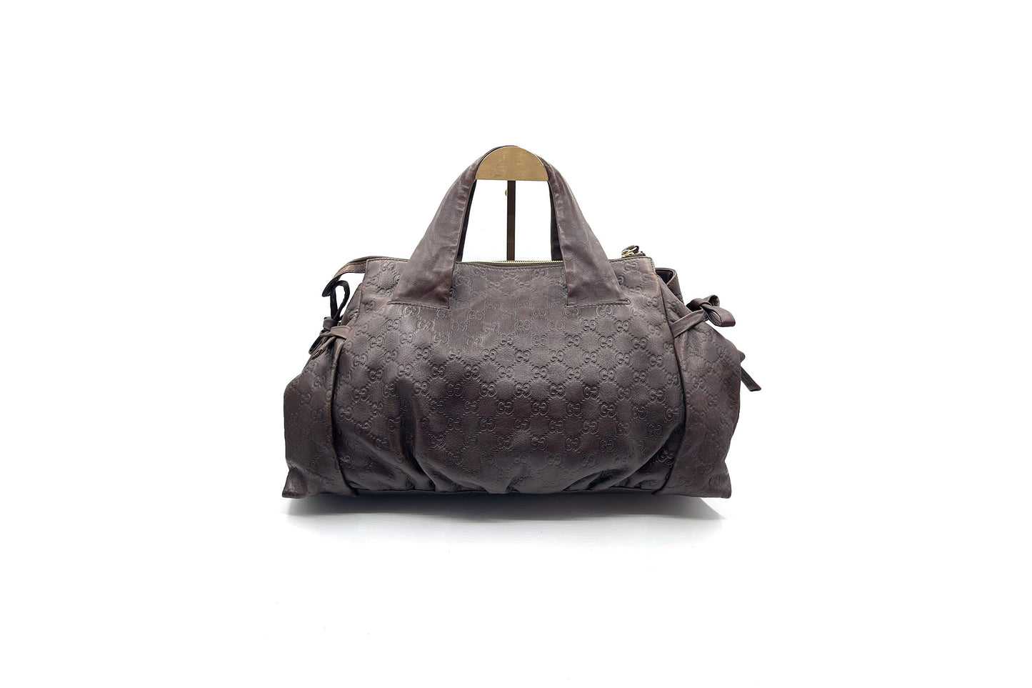 Gucci Brown Monogram D-Ring Hand Carry Bag