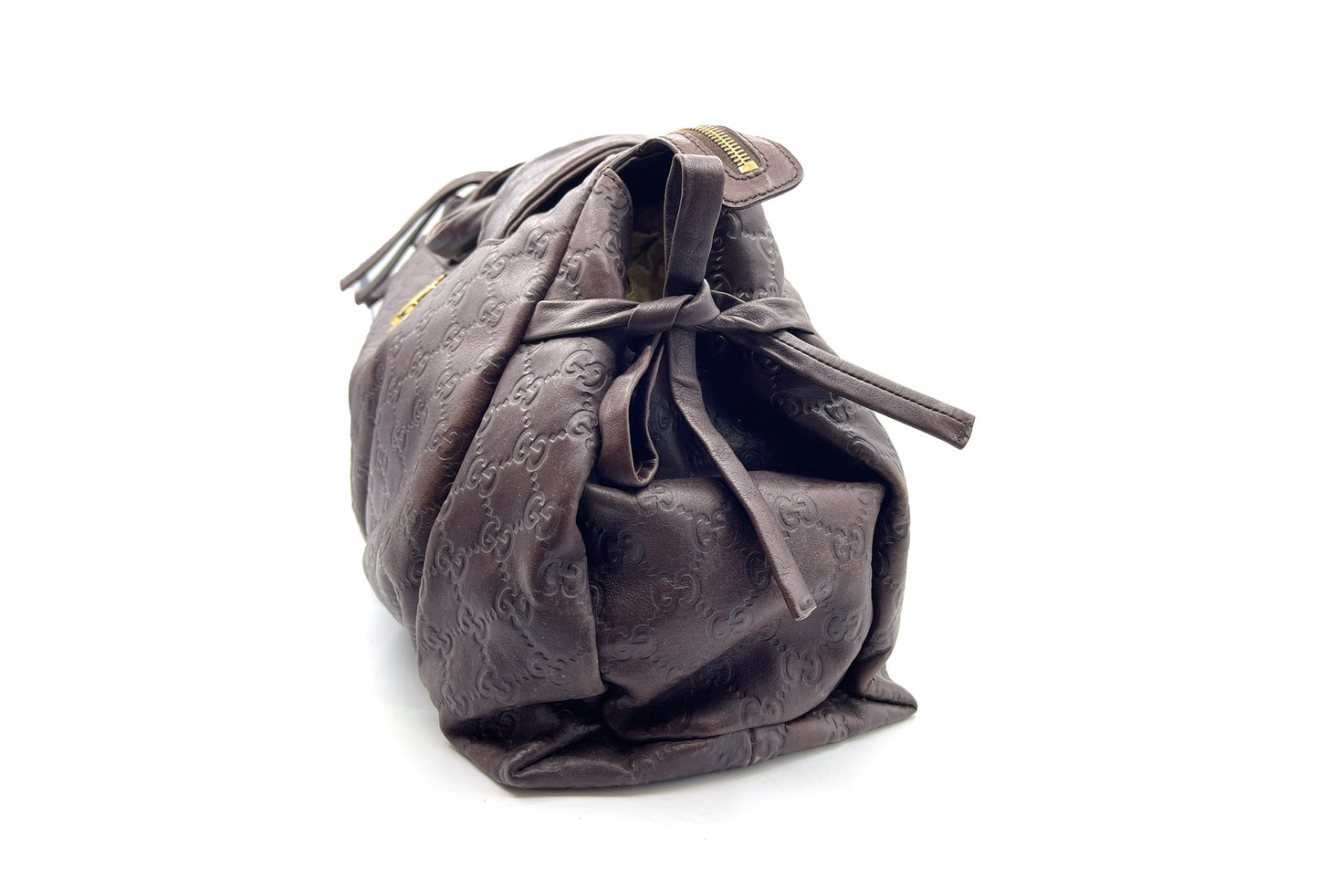Gucci Brown Monogram D-Ring Hand Carry Bag
