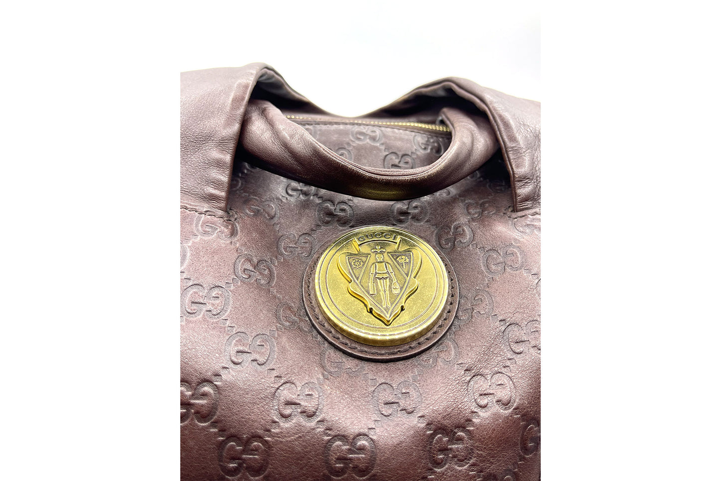 Gucci Brown Monogram D-Ring Hand Carry Bag