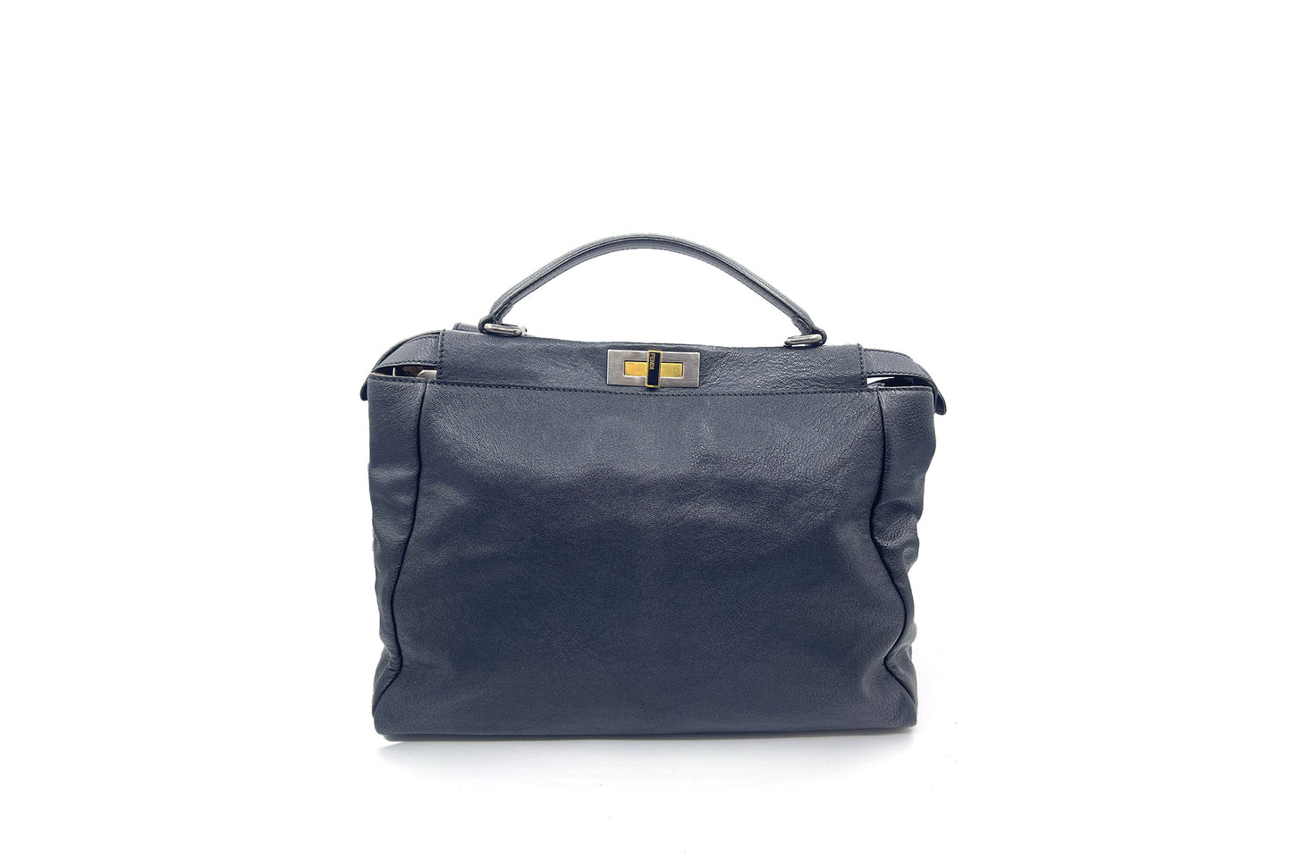Fendi Peekaboo Black Medium Calfskin Leather Bag