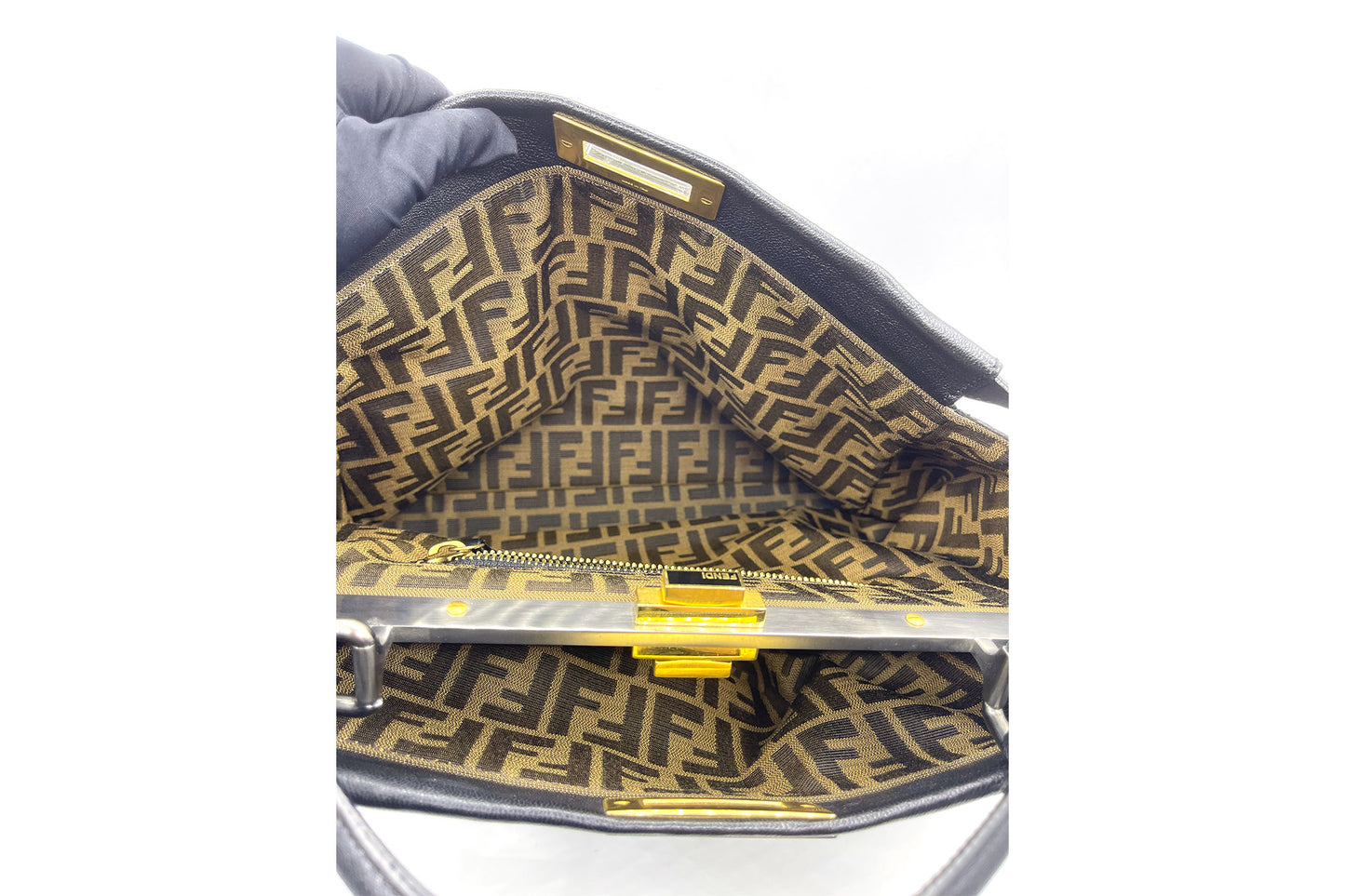 Fendi Peekaboo Black Medium Calfskin Leather Bag