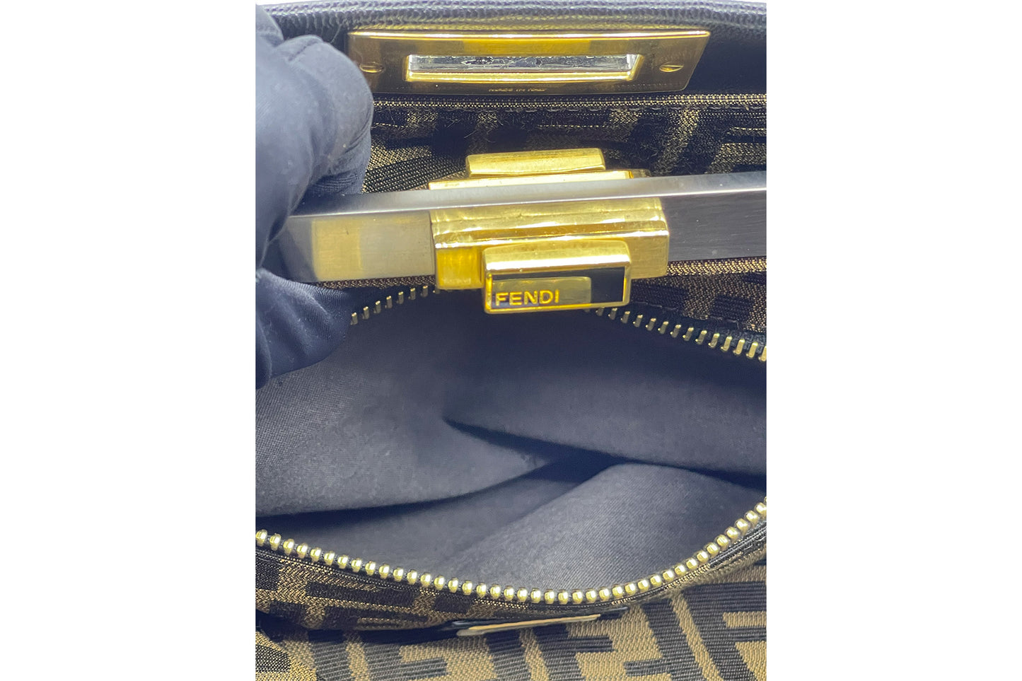 Fendi Peekaboo Black Medium Calfskin Leather Bag
