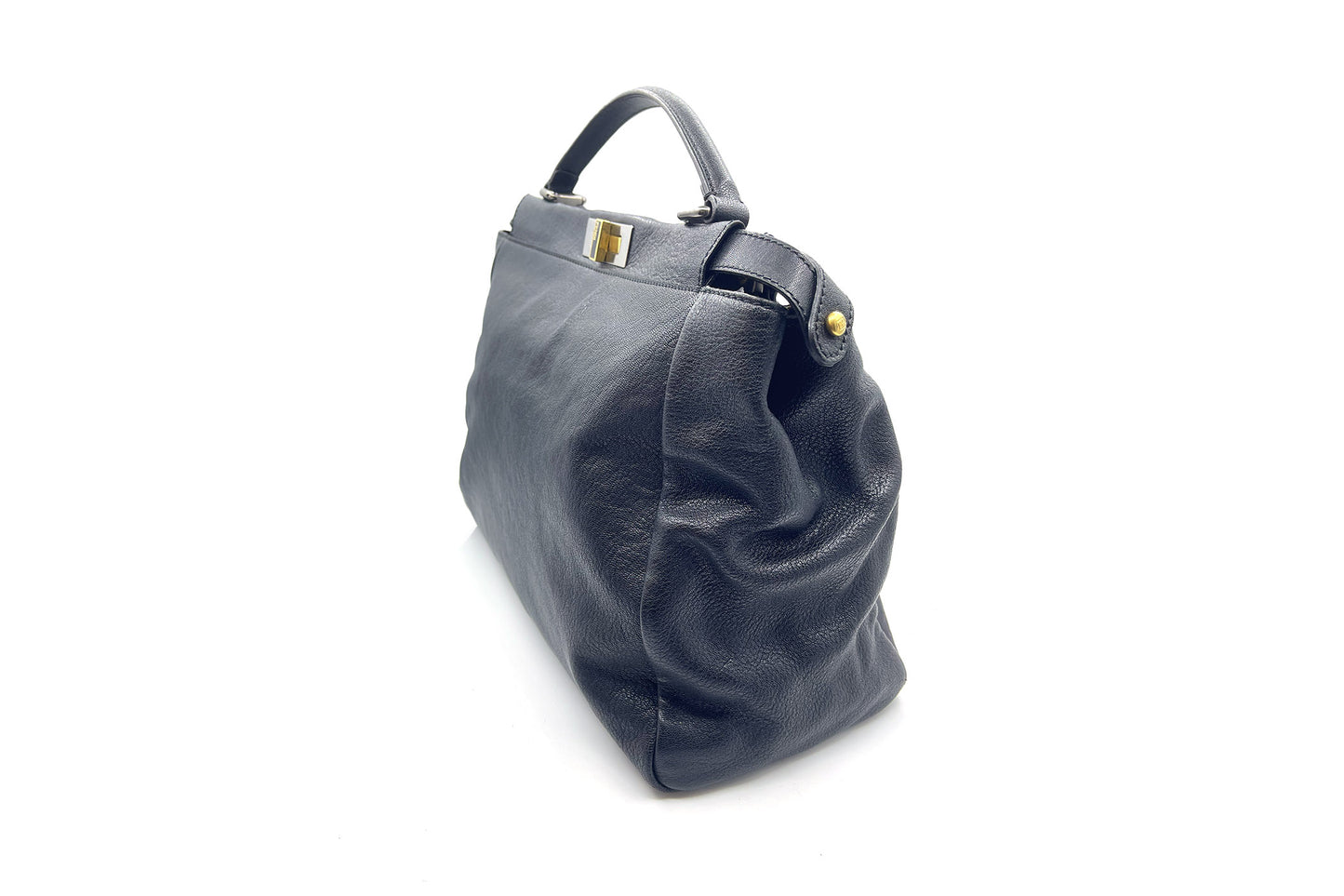 Fendi Peekaboo Black Medium Calfskin Leather Bag