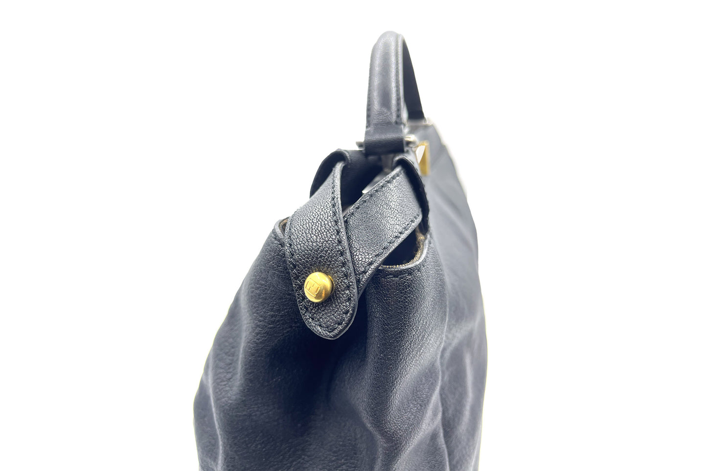 Fendi Peekaboo Black Medium Calfskin Leather Bag
