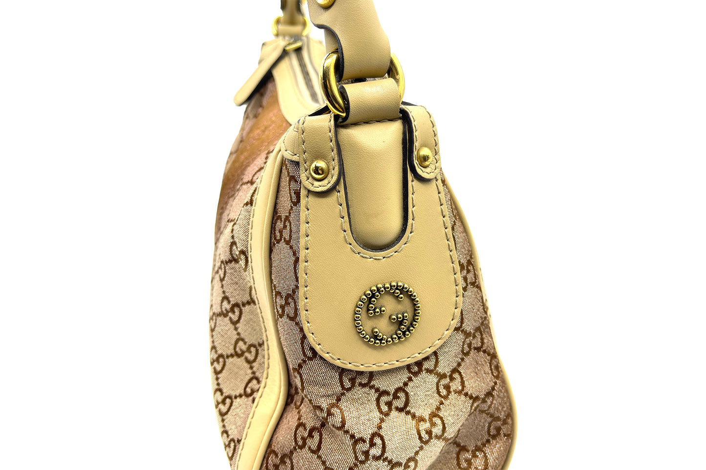 Gucci Beige/Pink GG Canvas Scarlett Small Hobo Bag