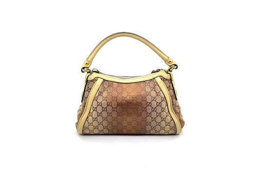 Gucci Beige/Pink GG Canvas Scarlett Small Hobo Bag