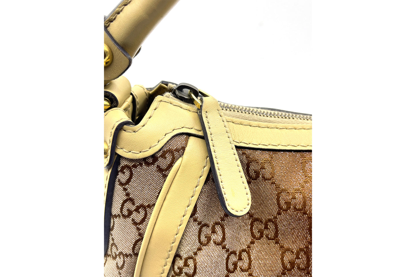 Gucci Beige/Pink GG Canvas Scarlett Small Hobo Bag