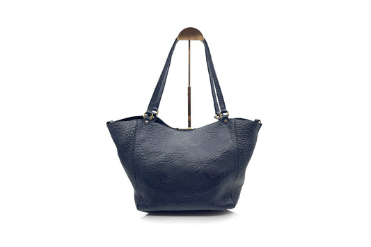 Burberry Canterbury Black Embossed Check Leather Tote